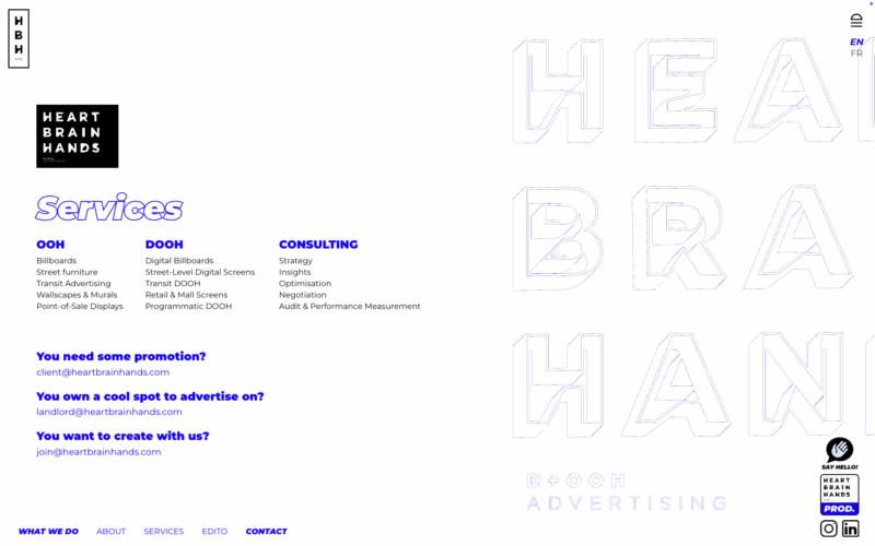 Page CMS sur les services proposés par HBH Media Page CMS sur les services proposés par HBH Media