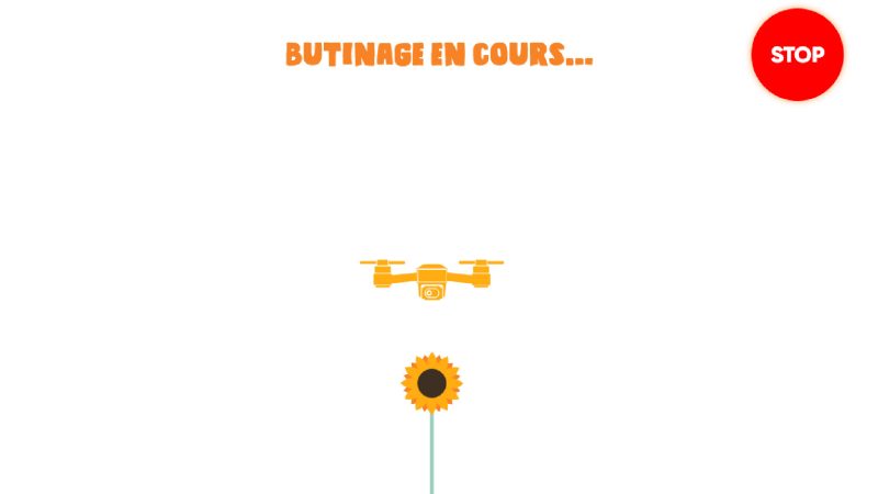 Interface de l'application Beedoo pour contrôler le drône Interface de l'application Beedoo pour contrôler le drône