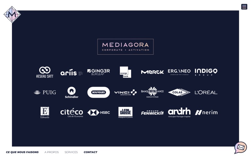 Page des clients du site WP Mediagora Page des clients du site WP Mediagora