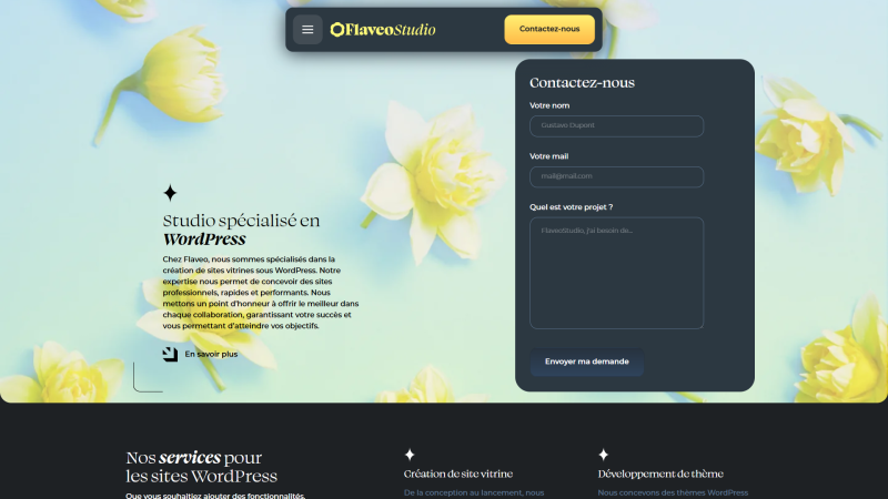 Landing page pour contacter Landing page pour contacter