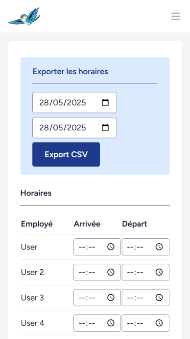 Gestion des horaires employés Gestion des horaires employés