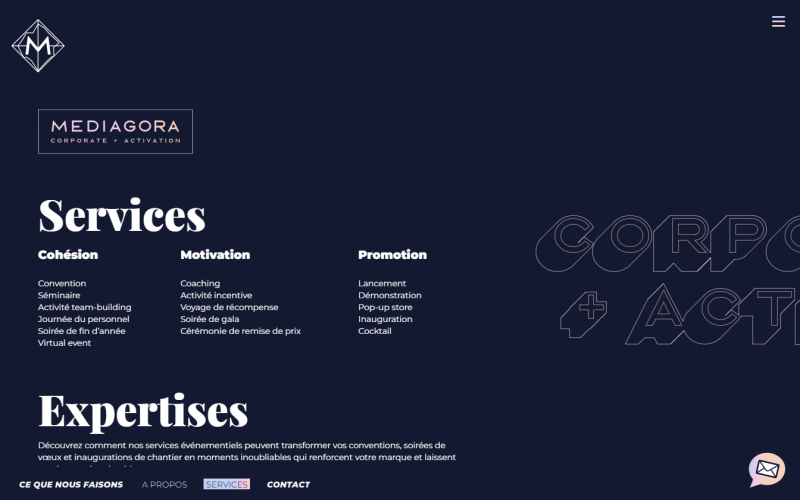 Page services du site mediagora Page services du site mediagora