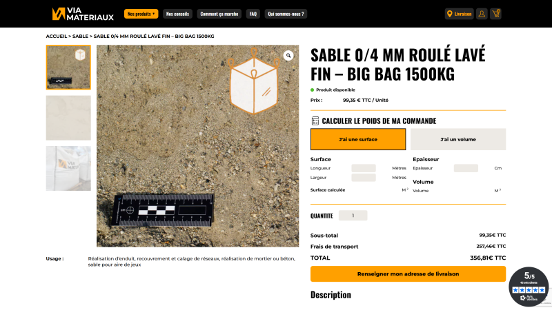 Page Produit de Via Materiaux Page Produit de Via Materiaux