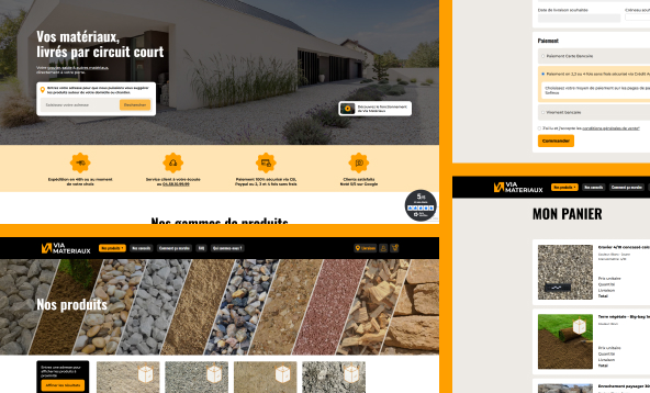 Développement sur mesure pour le e-commerce Via Matériaux